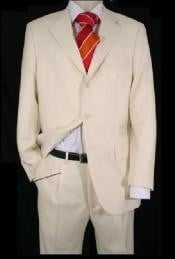  Mens Ivory/Off White 2 Or 3 Button Suits For Men Light Weight