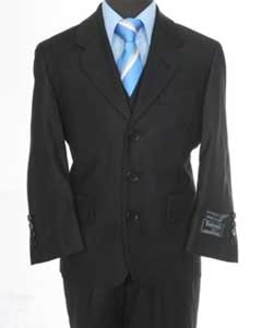  Boys 3 piece 3 Button Suit Black 