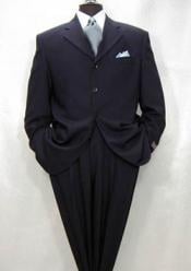 High End 3 Buttons Black & Small Pinstripe