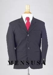  Boys Solid Dark Navy Blue Suit For Men 3 Buttons Light Weight
