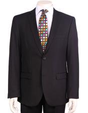  Mens Vitali Authentic 2 Button Black Slim Fit Suit