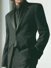  2-Button  Package Deal High Quality Tuxedo + Black Shirt + Black