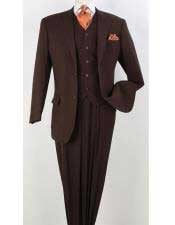  Apollo King Suit Brown Mens Two Button Notch Collar  Executive Classic