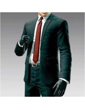  Mens Hitman Agent 47 Black 2 Button Suit +Free Shirt And tie