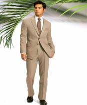  Mens Two Button Slim Cut Fitted Light Tan ~ Beige Cheap Priced