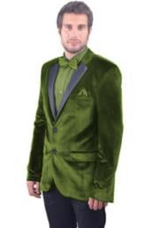   Mens 2 Button Olive Green Satin  Cheap Priced Designer Fashion