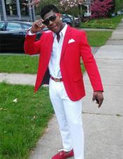  Christmas Red Prom Outfit Best Inexpensive ~ Cheap ~ Discounted Blazer Suit