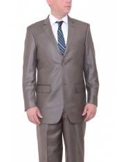  Mens Two Button Big & Tall  Classic Fit Textured Taupe Brown