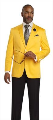   Mens Colorful Yellow 2 Button Cheap Priced Designer Fashion Dress Casual