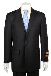  Black Modern Fit Suits Super 150s Suit - 100% Percent Wool Fabric