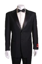  Black 2 Button Wool Tuxedo without pleat flat front Pants 