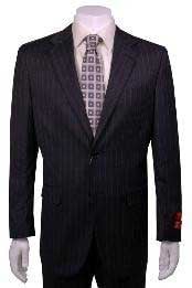  Charcoal Stripe ~ Pinstripe Modern Fit Suits 2 Button Vented without pleat