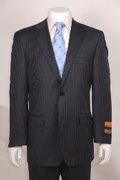 Mens Charcoal Stripe ~ Pinstripe Modern Fit Suits 2 Button without pleat