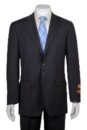  Gray Multi Stripe ~ Pinstripe 2 Button Vented without pleat flat front