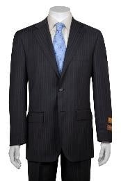  Gray and Shadow Stripe ~ Pinstripe 2 Button Vented without pleat flat