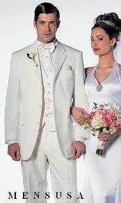  Off White~Ivory~Cream Mens 2 Button style tuxedo Dress Suits 