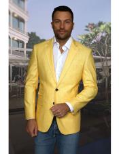  Mens Yellow 2 Buttons 100% Cheap Priced Designer Fashion Dress Casual