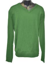 V-Neck-Green-Slevee-Sweater