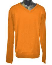  Mens Orange V Neck Long Slevee Sweater set Available in Mens Big