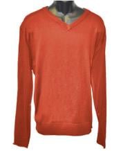  Mens Rust V Neck Long Slevee Sweater set Available in Mens Big