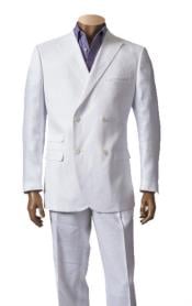  Mens White 100% Linen Suit With Mens Double Breasted Suits Jacket Blazer