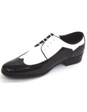 Mens black and white shoes, tuxedo dress shoes