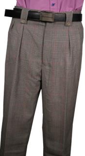 SKU#RM1320 Mens Veronesi Black/White Plaid Wool Wide Leg Dress Pants