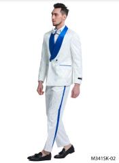 silver and white suits for prom