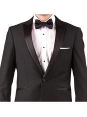  Slim Fit Tuxedo - Mens Slim Fit Suit Mens Black 100% Super
