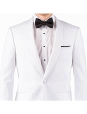  Mens White 80% Polyester 20% Rayon One Button Suit