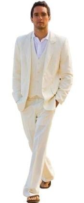  Alberto  Nardoni Ivory ~ Cream ~ Off White 2 Button Vested