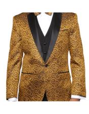  Paisley-200VP  Gold Two Toned Paisley Blazer or Tuxedo Suit Vest +