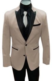  Nardoni Tan ~ Beige Tuxedo Vested Suit Tan ()