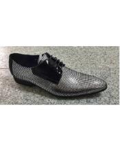 silver men prom shoes