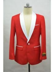  Mens Cheap Priced Blazer Jacket For Men  Red ~ White Tuxedo