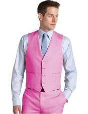  Menss Wedding ~ Prom Pink Matching Waistcoat Dress Tuxedo Mens Vest ~
