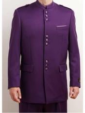  Mens Purple Collarless Blazer Nehru Jacket