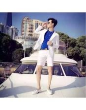  Mens  Summer Business Suits With Shorts Pants Set (Sport Coat Looking)