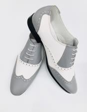 black and gray dress shoes