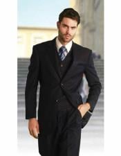  Mens Solid Navy Athletic Cut Classic Suits