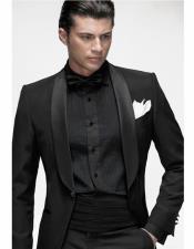 Black tuxedo with black shirt for men