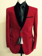 Red Velvet Tuxedo Velour Men's blazer Jacket For Men