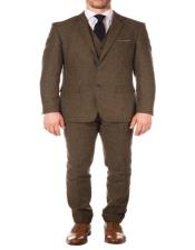  Mens Slim Fit Suit - Fitted Suit - Skinny Suit Cognac Modern