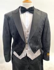  1920s Mens Fashion Tailcoat Tuxedo Morning Suit Tux Color Wool Fabric