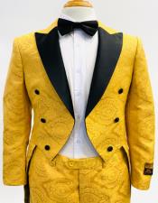  Mens Tailcoat Yellow ~ Black Gold and Black Color
