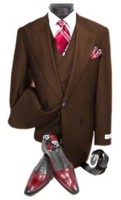 Men's Burgundy Regular Fit Suit