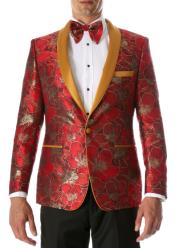 red and gold suit jacket mens