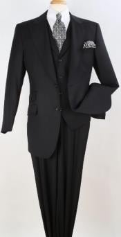 Mens Suit -- Classic Fit Suit - Pleated Pants - Peak Lapel