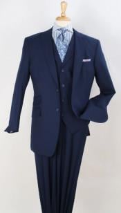  Mens Suit -  Classic Fit Suit - Pleated Pants - Peak
