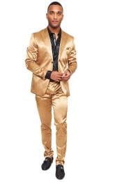 Gold Silk Satin Men Suits Blazer Pants Groom Prom Party Wedding Tuxedos2  Pieces  eBay
